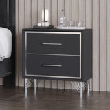 Ava 2 Drawer Nightstand-Ebony