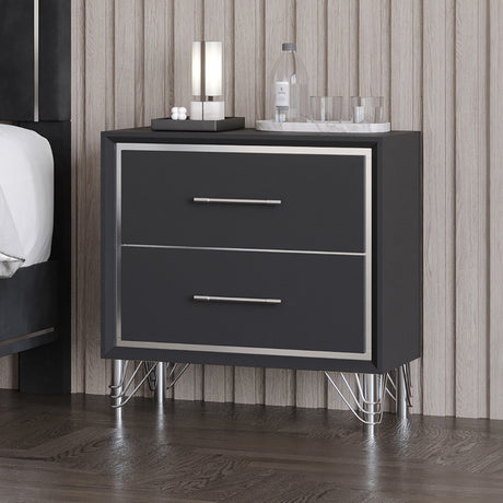 Ava 2 Drawer Nightstand-Ebony