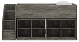 Frandern Loft Bed with Bookcase Storage