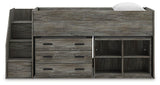 Frandern Loft Bed with Bookcase and Drawer Storage