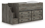Frandern Loft Bed with Drawer Storage - galleria furniture outlet