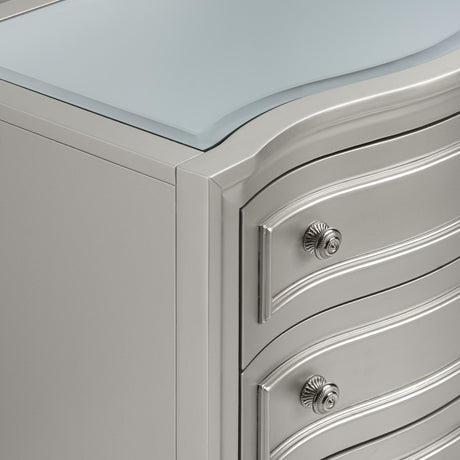 Reflections Nightstand W/Mirrored Top-Silver
