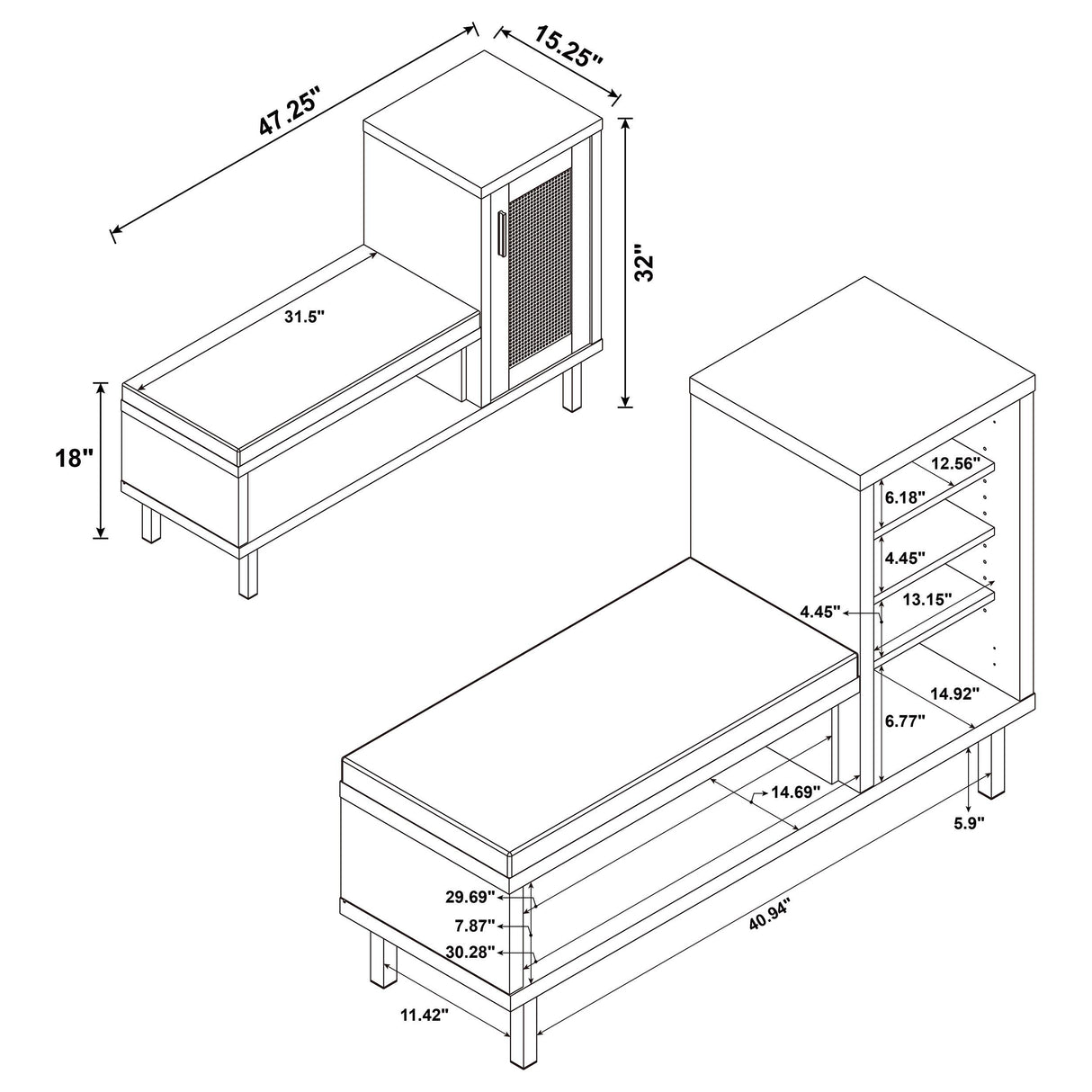 Teller Storage Bench