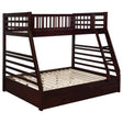 Ashton Twin Over Full 2-drawer Bunk Bed Cappuccino, White, Navy, Honey, & Brown image