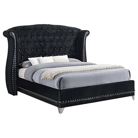 Barzini California King, E.King, & Queen Tufted Upholstered Bed Black image