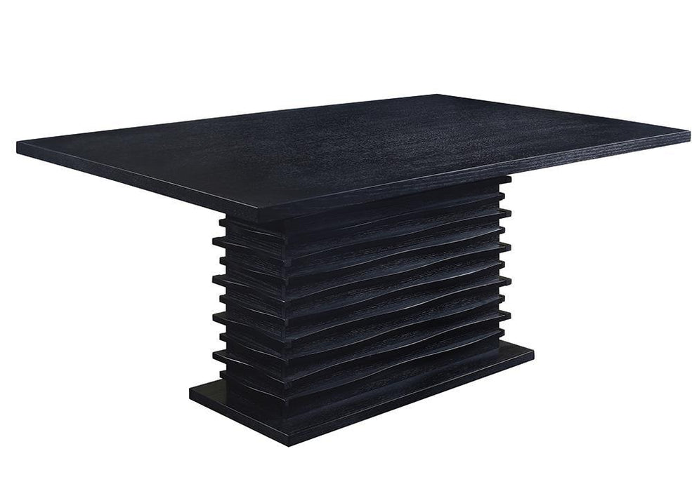 Stanton Rectangle Pedestal Dining Table Black