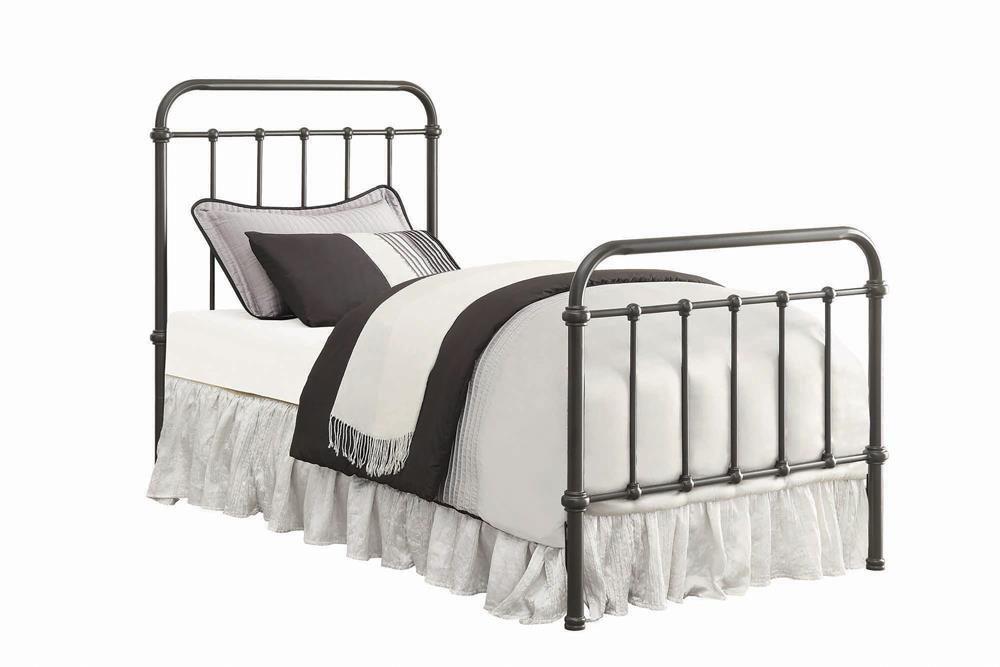 Livingston Twin Panel Metal Bed Dark Bronze