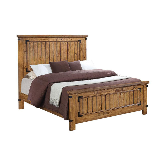 Brenner Eastern King Panel Bed Rustic Honey