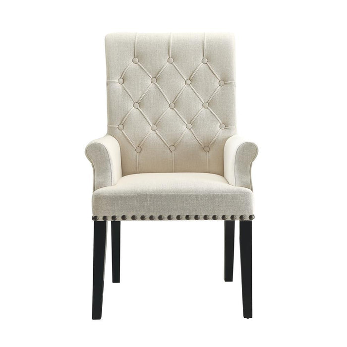 Alana Tufted Back Upholstered Arm Chair Beige