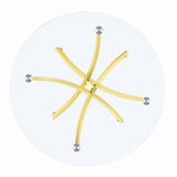 Beckham Round Dining Table Brass and Clear