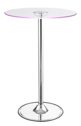 Thea LED Bar Table Chrome and Clear