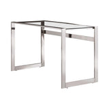 Hartford Glass Top Writing Desk Chrome