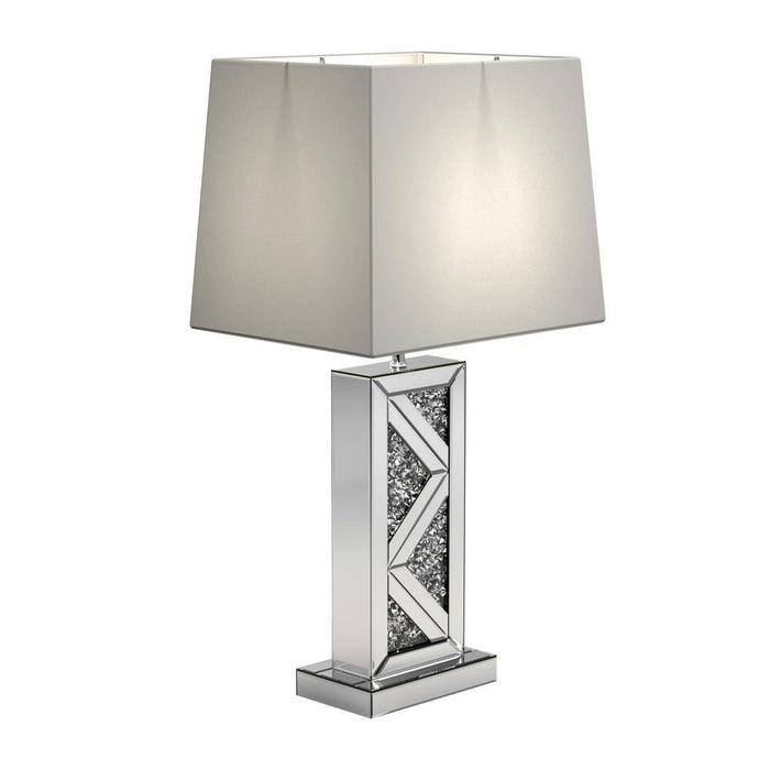 Carmen Geometric Base Table Lamp Silver