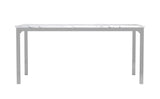 Athena Rectangle Dining Table with Marble Top Chrome