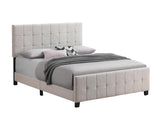 Fairfield Eastern King & Queen Upholstered Panel Bed Beige & Grey