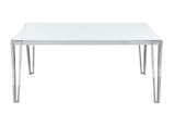 Pauline Rectangular Dining Table with Metal Leg White and Chrome