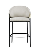 Chadwick Sloped Arm Bar Stools Beige and Glossy Black (Set of 2)