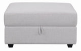 Cambria Upholstered Square Storage Ottoman Grey
