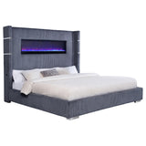 Tisdall California King, E.King & Queen Bed Grey, Black & Queen
