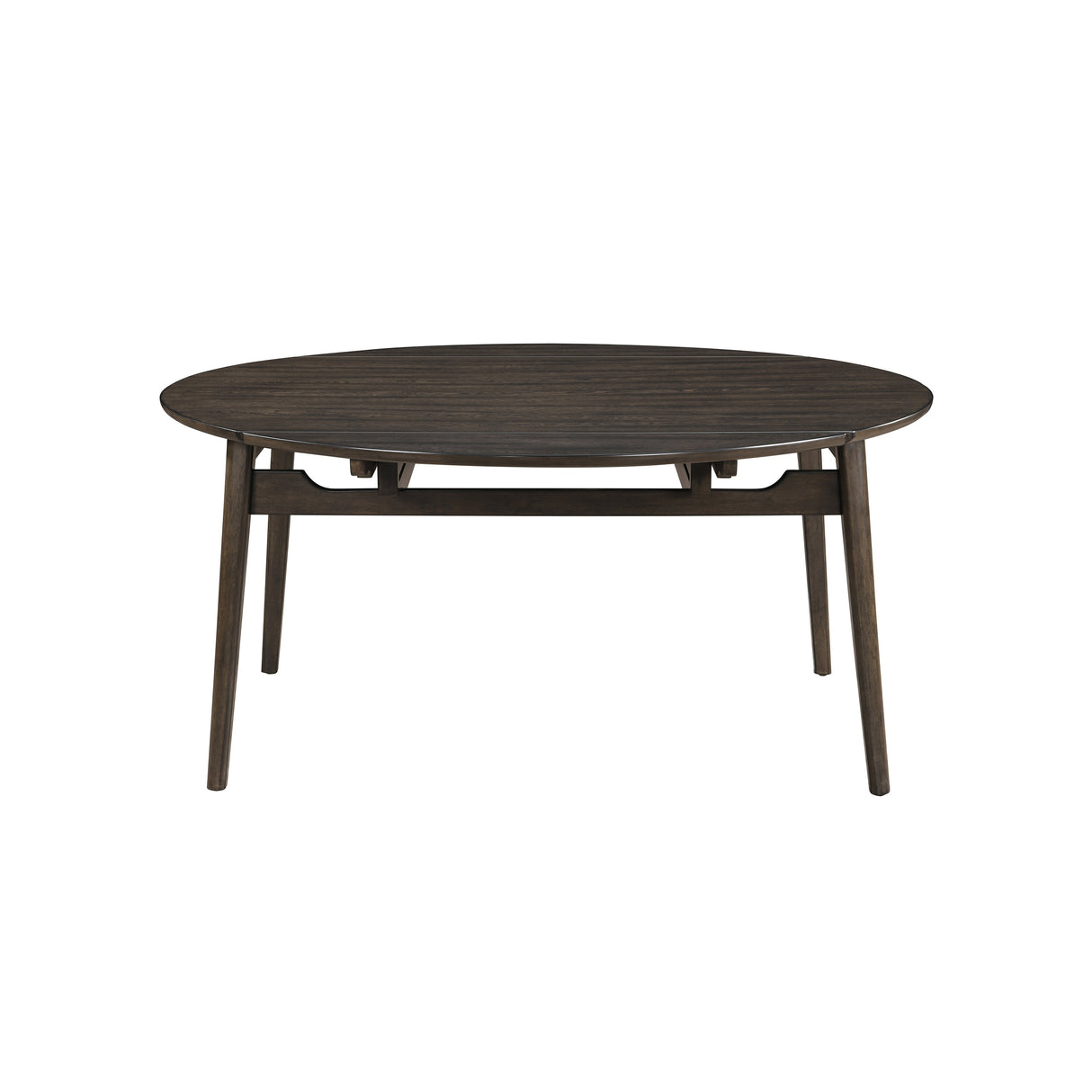 Rex 65" Round Table With Self Storing Leaves-Walnut