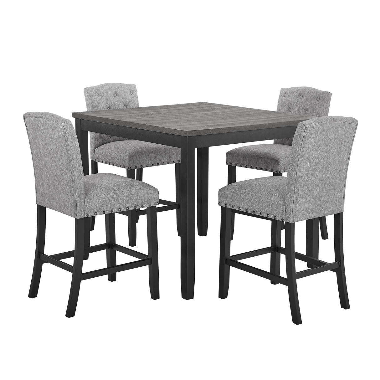 Daphne 5 Pc Gray 42" Counter Set W/Gray Chairs