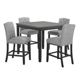 Daphne 5 Pc Gray 42" Counter Set W/Gray Chairs