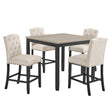 Daphne 5 Pc Natural 42" Counter Set W/Natural Chairs