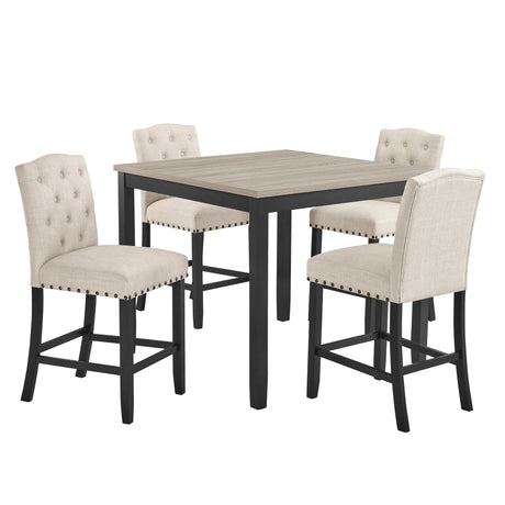 Daphne 5 Pc Natural 42" Counter Set W/Natural Chairs