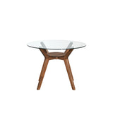 Oscar Dining Table Base For Glass Top Table-Walnut