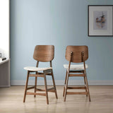 Oscar Counter Chair With Natural Cushion-Walnut