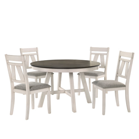 Maisie Round Table-White/Brown