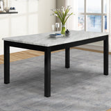 Celeste 64" Dining Table-Espresso/Faux Marble
