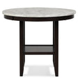 Celeste 42" Round Counter Table-Espresso/Faux Marble