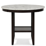 Celeste 42" Round Counter Table-Espresso/Faux Marble