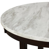 Celeste 42" Round Counter Table-Espresso/Faux Marble