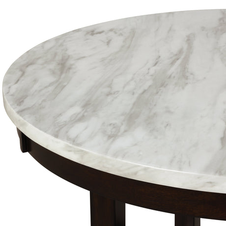 Celeste 42" Round Counter Table-Espresso/Faux Marble