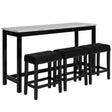 Celeste Theater Bar Table W/ 3 Stools-Black