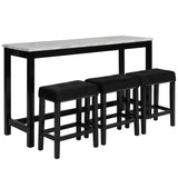 Celeste Theater Bar Table W/ 3 Stools-Black
