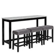 Celeste Theater Bar Table W/ 3 Stools-Gray