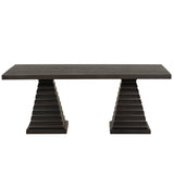Plateau Rectangle Table Pedestal Base-Rustic Espresso