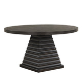 Plateau Round Table Pedestal Base Top-Rustic Espresso