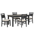 Sable Crest 5 Piece Rectangle Dining Table & 4 Chairs-Black