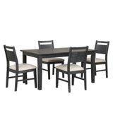 Sable Crest 5 Piece Rectangle Dining Table & 4 Chairs-Black