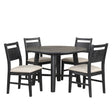 Sable Crest 5 Piece Round Dining Table & 4 Chairs-Black