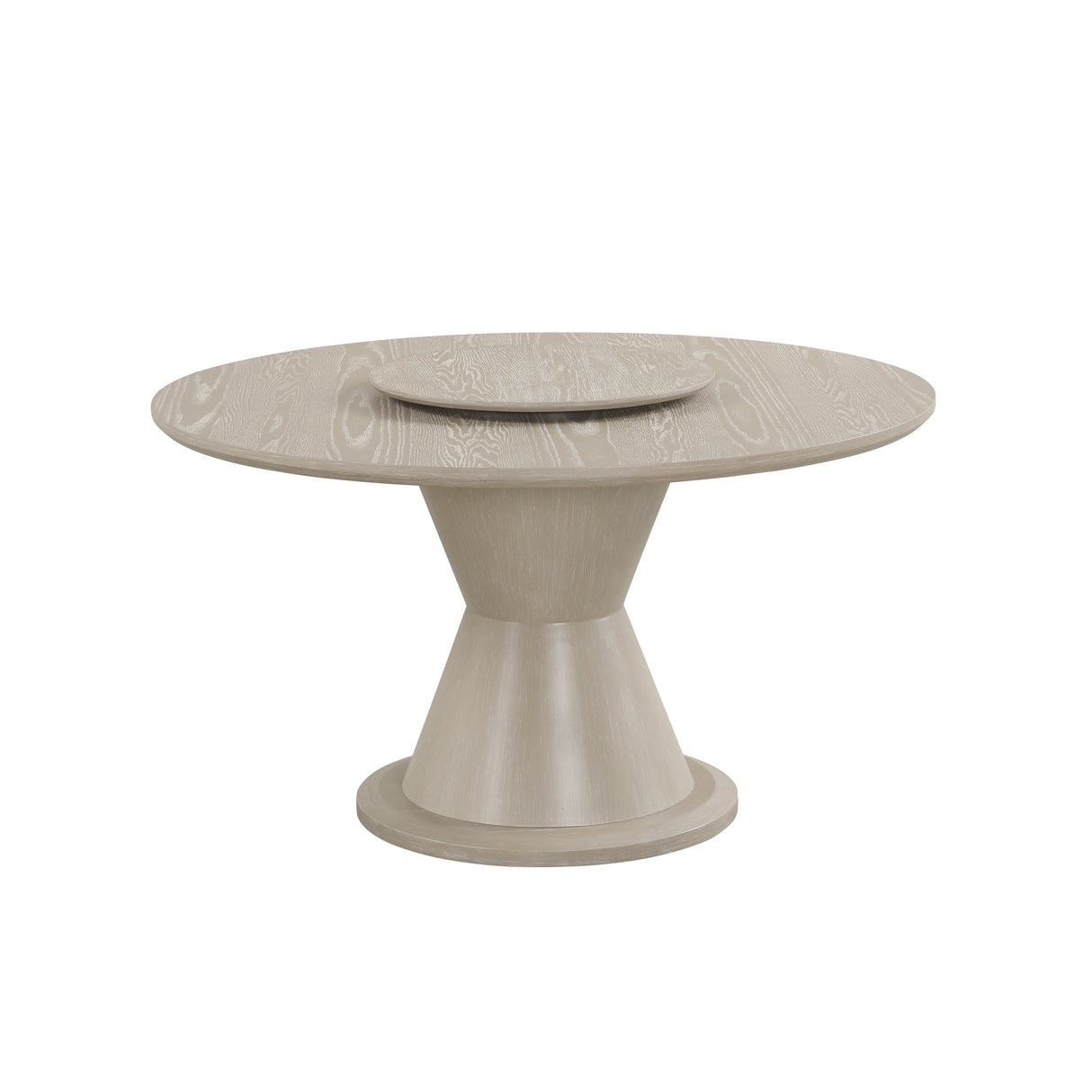 Gwendolyn Round Dining Table Top & Lazy Susan-Cerused Taupe