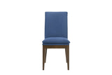 Maggie Dining Chair W/Blue Cushion-Walnut