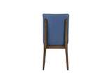 Maggie Dining Chair W/Blue Cushion-Walnut