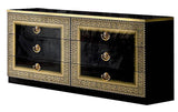 ESF Furniture Aida Double Dresser in Black w/ Gold