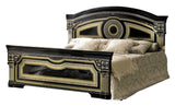 ESF Furniture Aida Queen Panel Bed in Black w/ Gold