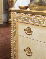 ESF Furniture Aida Single Dresser in Ivory w/ Gold
